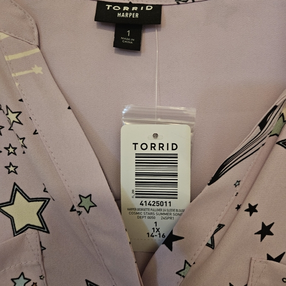 NWT Galaxy chiffon blouse - Picture 2 of 3